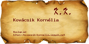 Kovácsik Kornélia névjegykártya